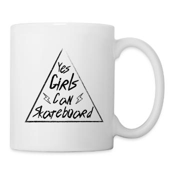 Skate Sprüche Mädchen Skateboard - Tasse - Weiß - Rechts