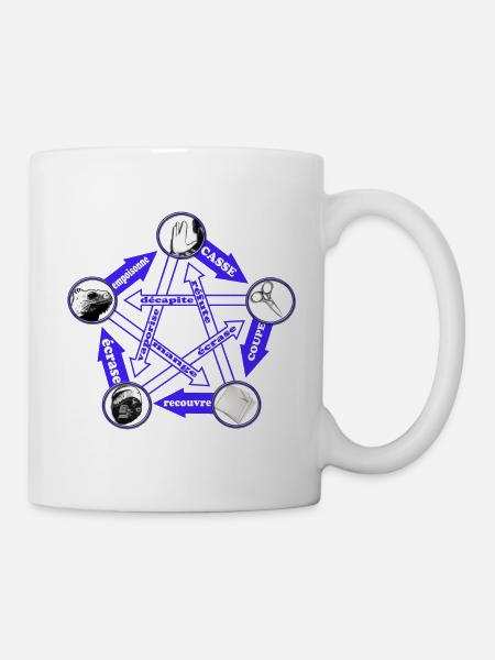 pierre papier ciseau lézard spock by customstyle - Mug blanc - blanc