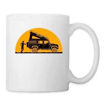 UK Offroad Retro as silhouette in front of the sun - Mug - white - Right