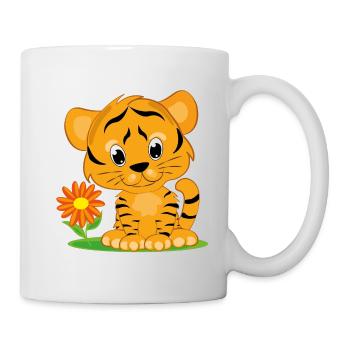 Baby tiger fleur enfants logo - Mug blanc - blanc - Droite