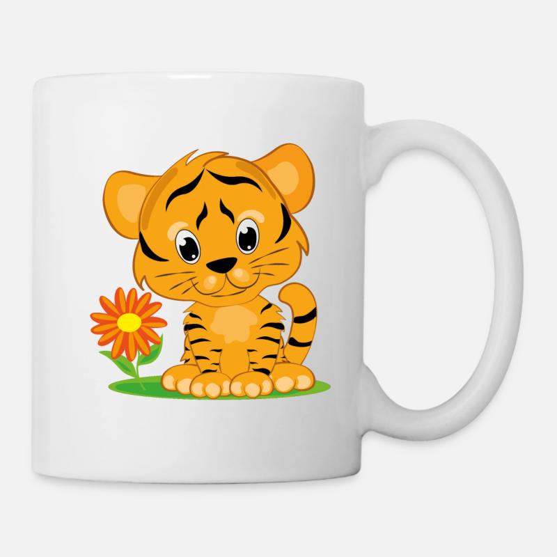 Baby tiger fleur enfants logo - Mug blanc - blanc