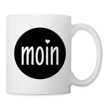 Moin Herz - norddeutscher Gruß - Tasse - Weiß - Rechts