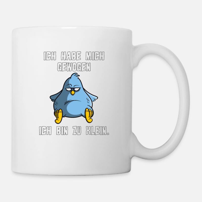 Je me suis pesée - je suis trop petit, oiseau - Mug blanc - blanc