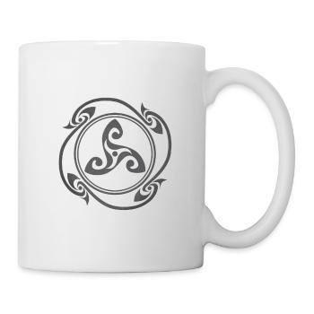 Latene keltisches Symbol grau - Tasse - Weiß - Rechts
