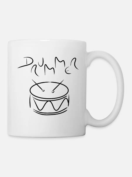 Drummer drummer drum drums band music - Mug - white