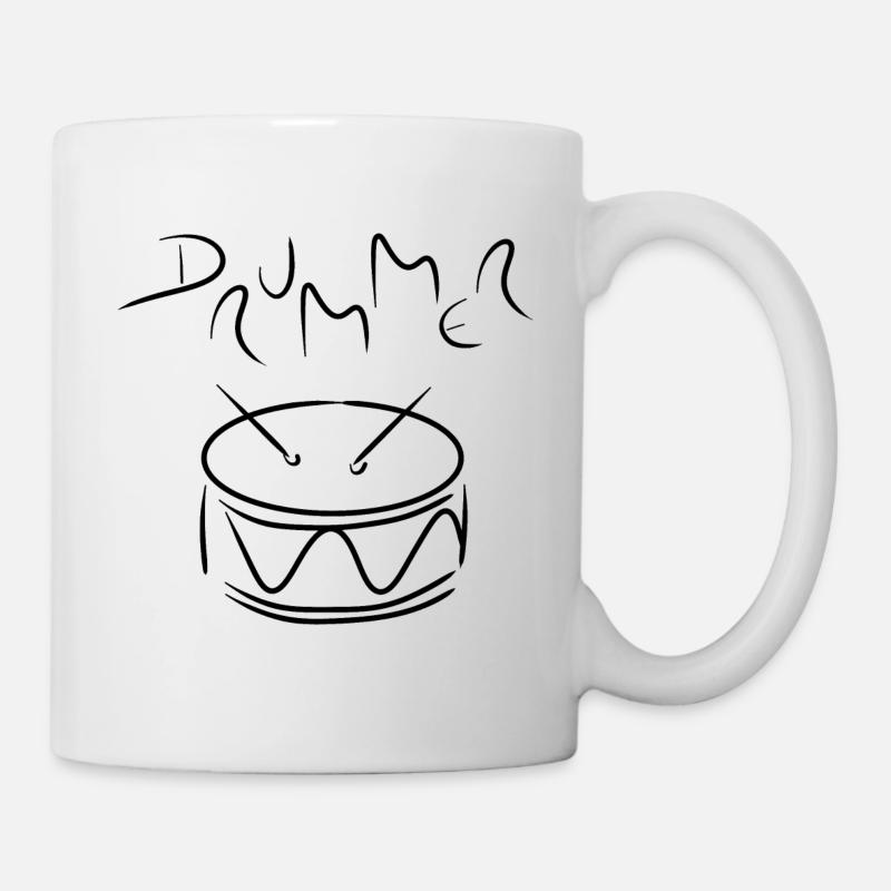 Drummer drummer drum drums band music - Mug - white