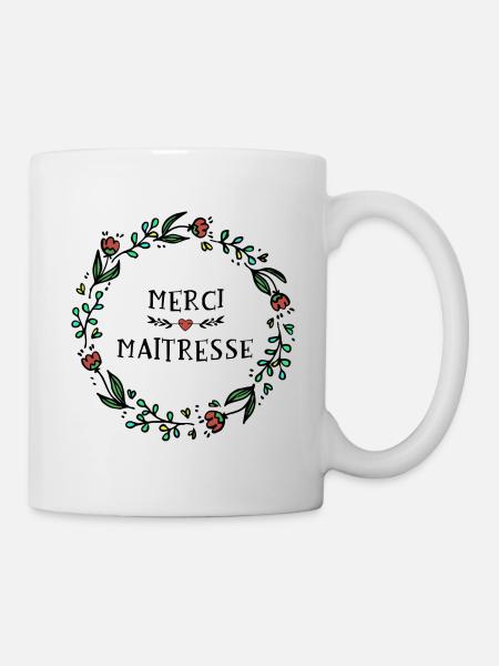 Merci maitresse - cadeau fin d'année - Mug blanc - blanc