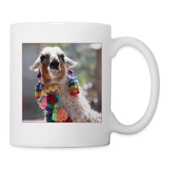 Alpaca Lama animal animals vacation holiday image Peru Hip - Mug - white - Right