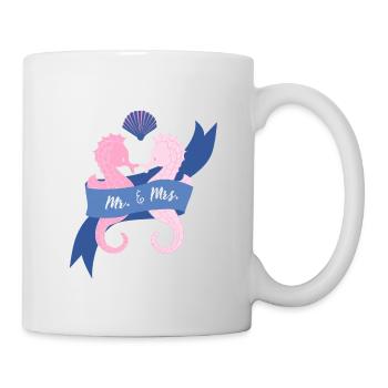 Mr. und Mrs. Seepferd - Tasse - Weiß - Rechts