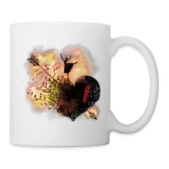 Musik Herz Pfeil Art Design - Tasse - Weiß - Rechts