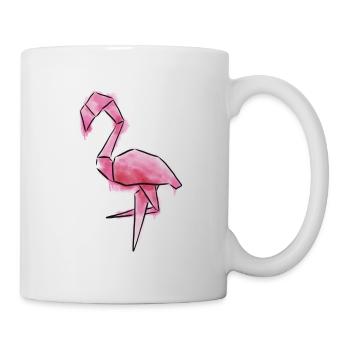 Flamingo in a trendy watercolor look - Mug - white - Right