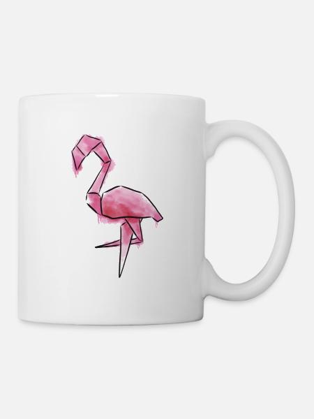 Flamingo in a trendy watercolor look - Mug - white