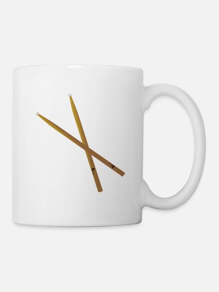 Drummer drummer drummer sticks - Mug - white