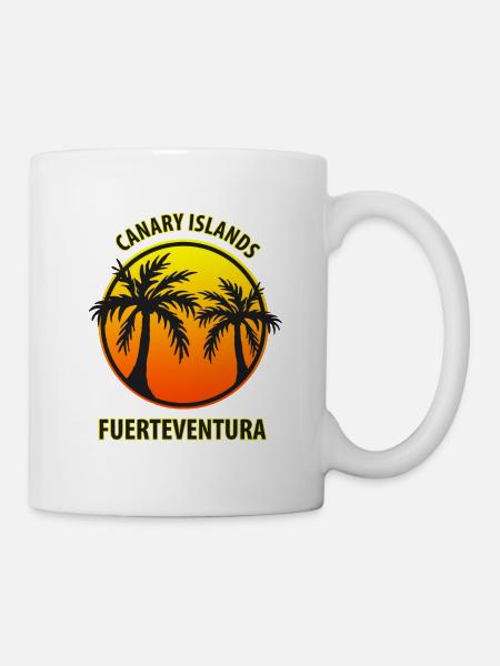 Canary Islands Fuerteventura Palme - Mug blanc - blanc