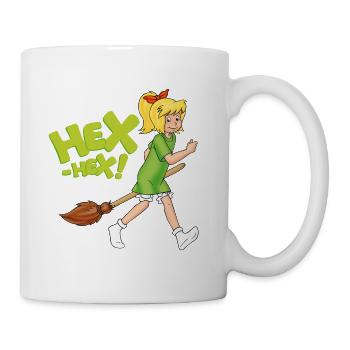 Bibi Blocksberg mit Kartoffelbrei HEX-HEX! Typo - Tasse - Weiß - Rechts