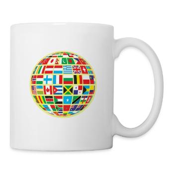 World map globe earth globe country flags continents - Mug - white - Right