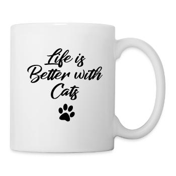 Katze Katzen Sprueche Katzendame Kätzchen Pfote - Tasse - Weiß - Rechts