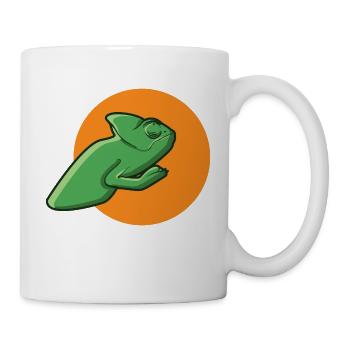 green chameleon lizard lizard reptile gift - Mug - white - Right