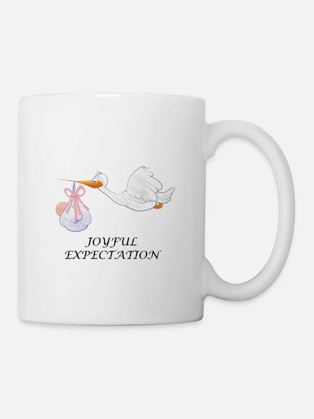 Grossesse Grossesse Bébé Grossesse Naissance Cigogne - Mug blanc - blanc