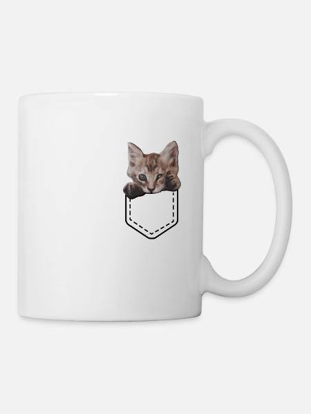 Chats, chat, dame, chat, amoureux, chat, figure - Mug blanc - blanc