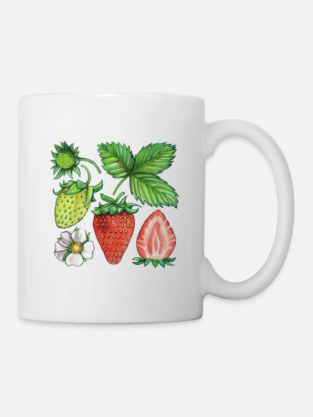 Erdbeeren - Tasse - Weiß