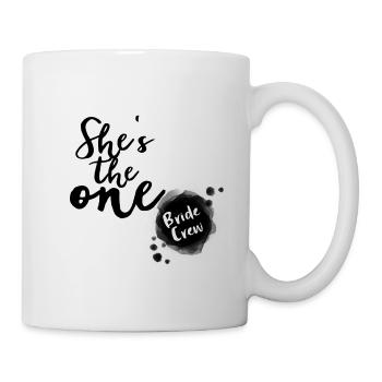 She s the one - Bride Crew - JGA - Aquarell - Tasse - Weiß - Rechts