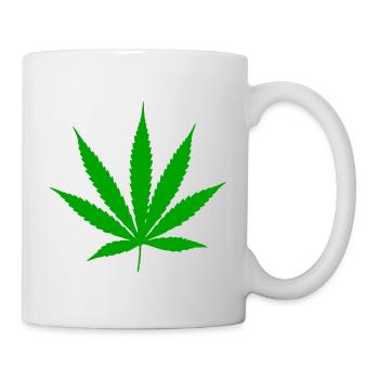 Plante à feuilles de cannabis - Mug blanc - blanc - Droite