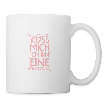 Küss mich, ich bin eine Prinzessin Herzchen süß - Tasse - Weiß - Rechts