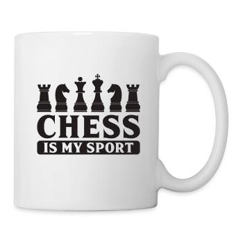 Schach Schachfiguren Brettspiel Sport Geschenkidee - Tasse - Weiß - Rechts