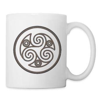 Triskele keltische Spirale braun - Tasse - Weiß - Rechts