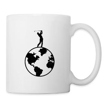 Golf Golfer Golfplatz Golfspieler Weltkugel - Tasse - Weiß - Rechts