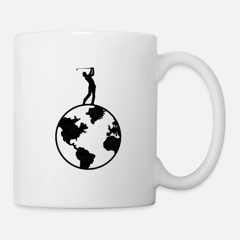 Golf Golfer Golfplatz Golfspieler Weltkugel - Tasse - Weiß