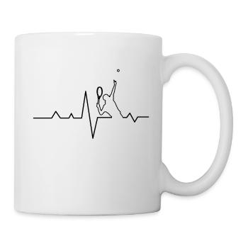 Tennis tennis player tennis court heartbeat - Mug - white - Right