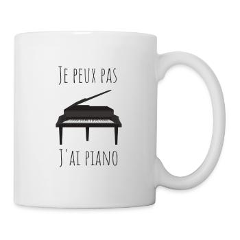 Je peux pas j ai piano - Mug blanc - blanc - Droite