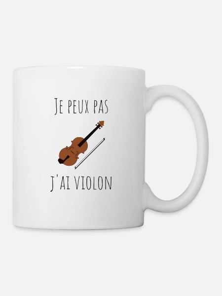 Je peux pas, j'ai violon - Mug blanc - blanc
