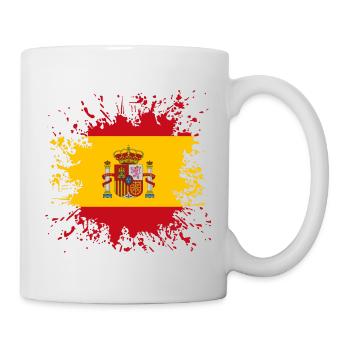 Spanien Flagge Farbspritzer - Tasse - Weiß - Rechts