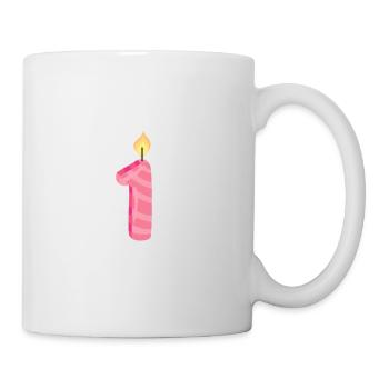 Erster Geburtstag Geburtstagskerze Happy Birthday - Tasse - Weiß - Rechts