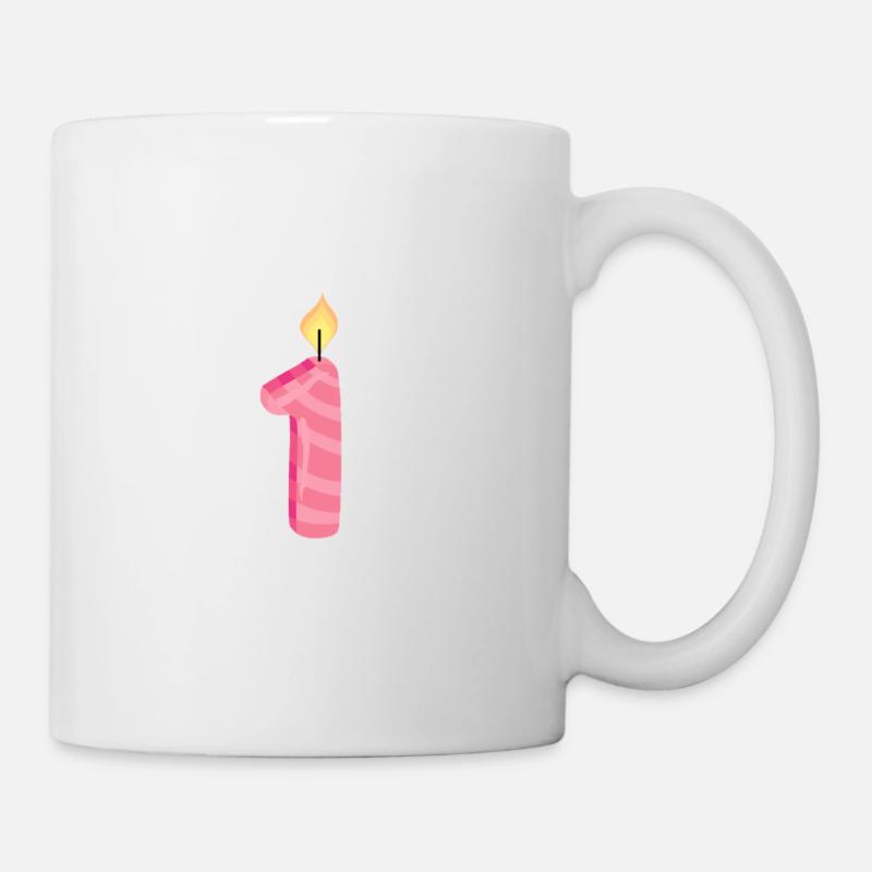 Erster Geburtstag Geburtstagskerze Happy Birthday - Tasse - Weiß