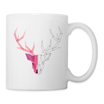 Geometrischer Hirsch - Tasse - Weiß - Rechts