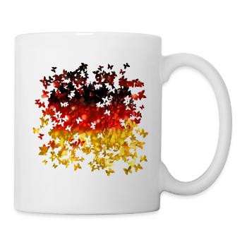 03 Deutschlandflagge Deutschlandfahne romantisch - Tasse - Weiß - Rechts