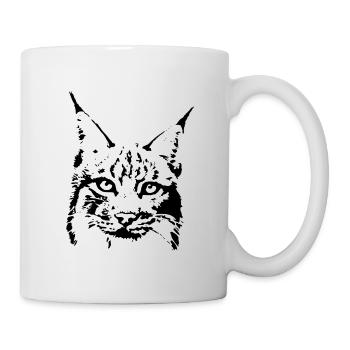lynx cougar lion wildcat bobcat cat wild hunter - Mug - white - Right