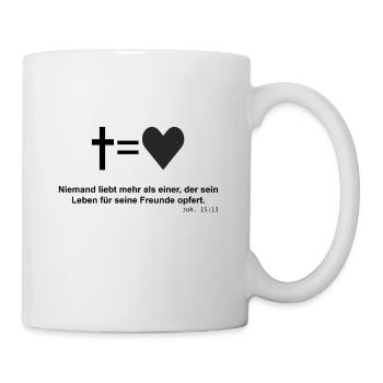 John 5:13 Easter Bible Cross equals Heart Jesus - Mug - white - Right