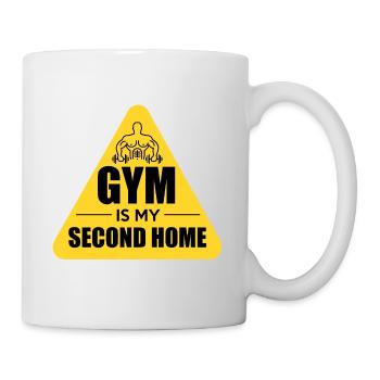 meilleur et cool gymnase est ma maison jaune et noir - Mug blanc - blanc - Droite