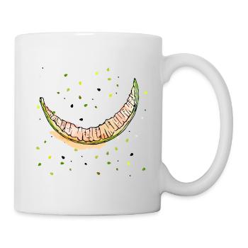 Melone essen bis zum Rand - Tasse - Weiß - Rechts
