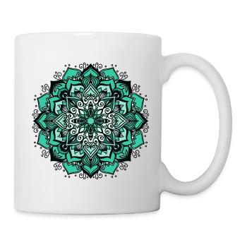 Mandala géométrie motif de forme de fleurs formes yoga - Mug blanc - blanc - Droite