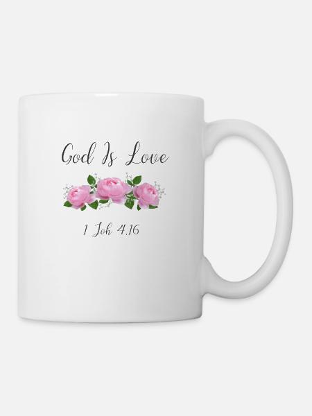 God is Love Christian Tshirt Gifts Jesus - Mug - white