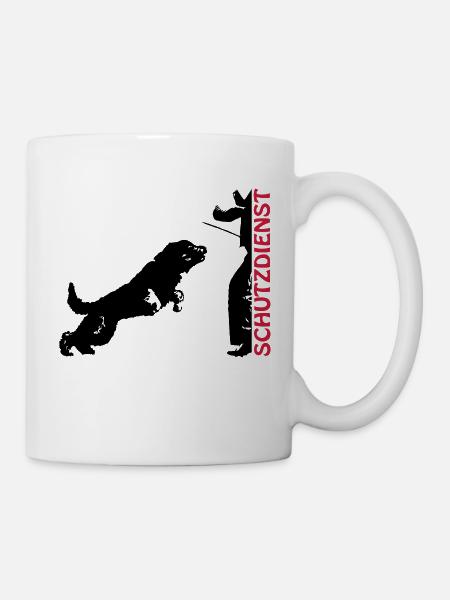 Schutzdienst mit Bouvier - Tasse - Weiß
