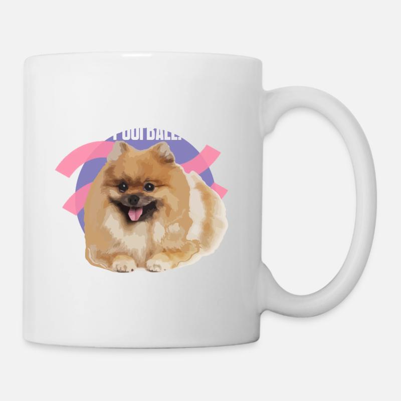 "POOFBALL!" - Zwergspitz - Mug - white