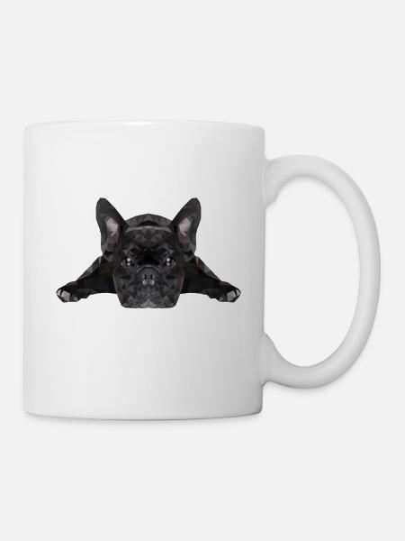 Bulldogge Low Poly - Tasse - Weiß