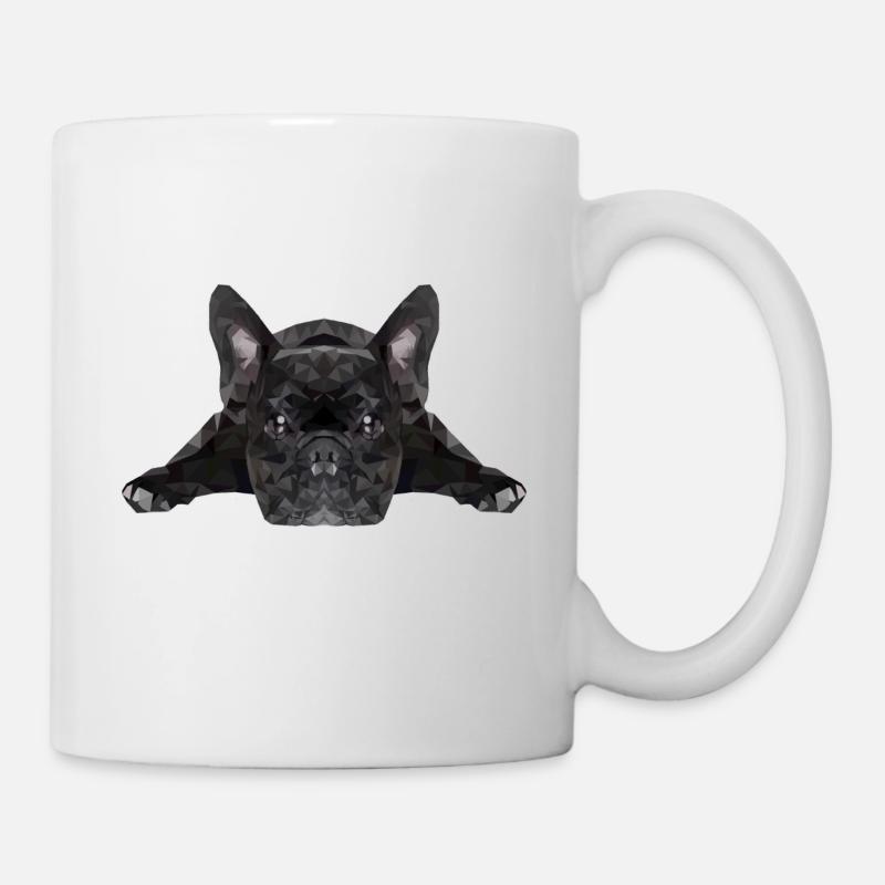 Bulldogge Low Poly - Tasse - Weiß